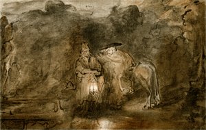 Riposo durante la fuga in Egitto da Rembrandt van Rijn