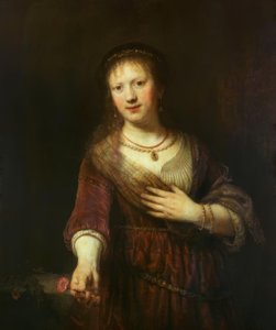 Saskia con il fiore rosso da Rembrandt van Rijn