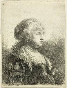 Saskia con Perle nei Capelli da Rembrandt van Rijn