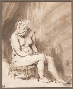 Nudo femminile seduto da Rembrandt van Rijn