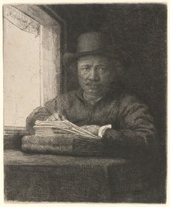 Autoritratto disegnando alla finestra da Rembrandt van Rijn
