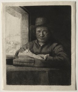 Autoritratto disegnando alla finestra da Rembrandt van Rijn
