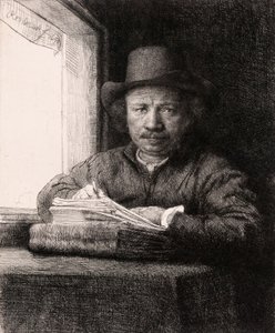 Autoritratto disegnando alla finestra di Rembrandt van Rijn da Rembrandt van Rijn
