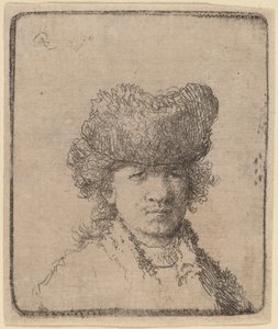 Autoritratto con Cappello di Pelliccia da Rembrandt van Rijn