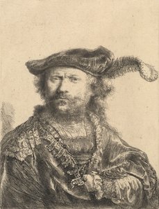Autoritratto con cappello di velluto con piuma, 1638 da Rembrandt van Rijn