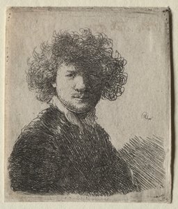 Autoritratto con capelli ricci e colletto bianco: Busto da Rembrandt van Rijn