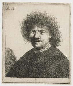 Autoritratto con mantello e colletto cadente: busto da Rembrandt van Rijn