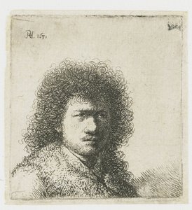 Autoritratto con capelli folti: busto da Rembrandt van Rijn