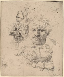 Foglio di studi con la testa dell