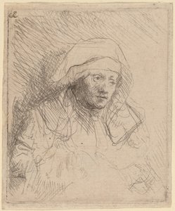 Donna malata con un grande copricapo bianco (Saskia) da Rembrandt van Rijn