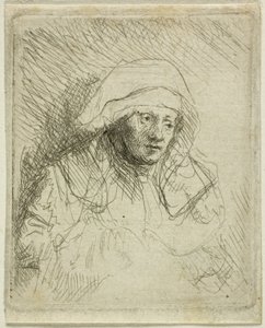 Donna malata con grande copricapo bianco (Saskia) da Rembrandt van Rijn