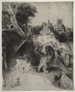 San Girolamo che legge in un paesaggio italiano da Rembrandt van Rijn