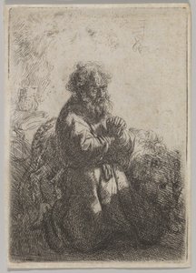 San Girolamo in preghiera da Rembrandt van Rijn