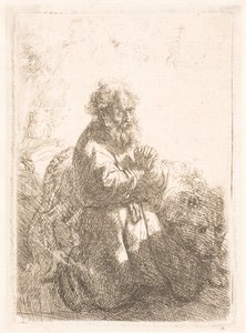 San Girolamo in preghiera, guardando in basso