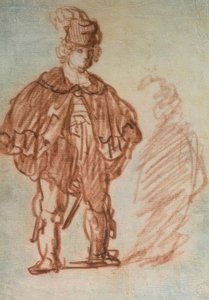 Attore in piedi da Rembrandt van Rijn