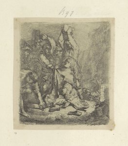 Lapidazione di Stefano (serie Recueil de quatre-vingt-cinq estampes originales) da Rembrandt van Rijn