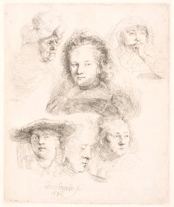Studi della testa di Saskia e altri