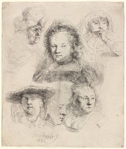 Studi della testa di Saskia e altri
