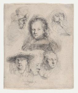 Studi delle teste di Saskia e altri