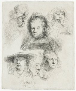 Studi della testa di Saskia e altri
