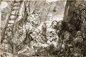 La circoncisione nella stalla da Rembrandt van Rijn