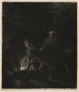 La fuga in Egitto (un’opera notturna) da Rembrandt van Rijn