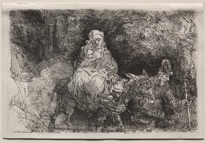 La fuga in Egitto: attraversamento di un ruscello da Rembrandt van Rijn