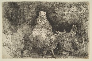 La Fuga in Egitto: Attraversamento di un Ruscello da Rembrandt van Rijn