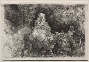 La fuga in Egitto: attraversamento di un ruscello, 1654 da Rembrandt van Rijn