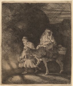 La fuga in Egitto: una scena notturna da Rembrandt van Rijn