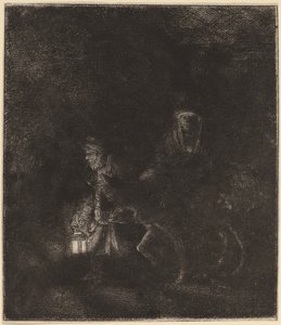 La fuga in Egitto: un pezzo notturno da Rembrandt van Rijn