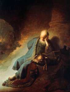 Il profeta Geremia piange la distruzione di Gerusalemme, 1630 da Rembrandt van Rijn