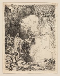 La resurrezione di Lazzaro: piccola tavola da Rembrandt van Rijn