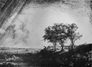 I tre alberi, 1643 da Rembrandt van Rijn