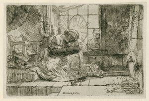 La Vergine e il Bambino con il gatto e il serpente da Rembrandt van Rijn