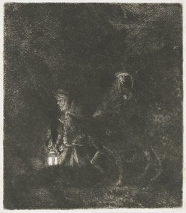 La fuga in Egitto: un pezzo notturno da Rembrandt van Rijn