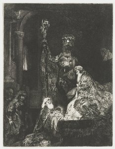 La presentazione al tempio in chiaroscuro da Rembrandt van Rijn