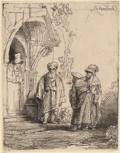 Tre figure orientali (Giacobbe e Labano?)