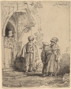 Tre Figure Orientali (Giacobbe e Labano?) da Rembrandt van Rijn