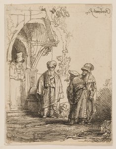 Tre Figure Orientali (Giacobbe e Labano?) da Rembrandt van Rijn