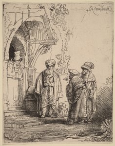 Tre figure orientali (Giacobbe e Labano) da Rembrandt van Rijn