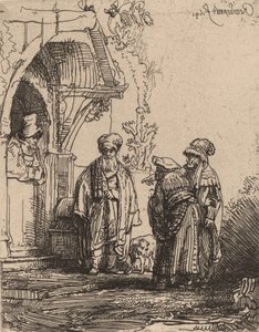 Tre figure orientali Giacobbe e Labano, 1641 da Rembrandt van Rijn