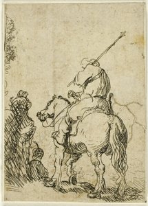 Soldato con turbante a cavallo da Rembrandt van Rijn