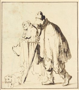 Coppia di vagabondi con un cane da Rembrandt van Rijn
