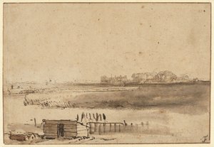Veduta di Houtewael vicino alla Sint Anthoniespoort [recto] da Rembrandt van Rijn