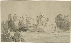 Veduta della Mariakerk a Utrecht dal sud da Rembrandt van Rijn