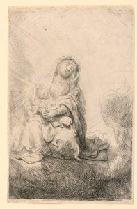 Vergine e bambino tra le nuvole da Rembrandt van Rijn