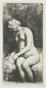 Donna che si lava i piedi in un ruscello da Rembrandt van Rijn