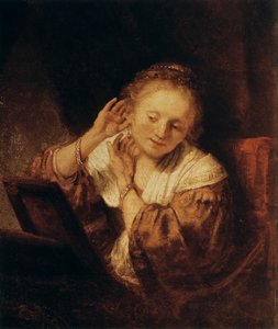 Giovane Donna con Orecchini, 1657 da Rembrandt van Rijn