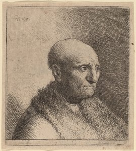 Uomo calvo in un mantello di pelliccia da Rembrandt van Rijn and Studio of Rembrandt